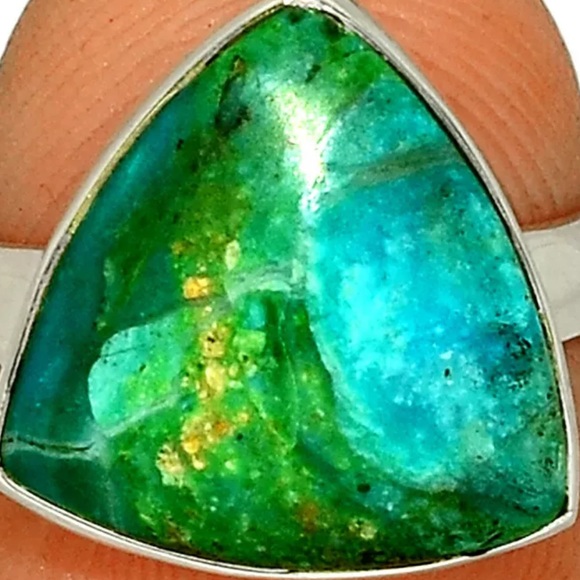 Peruvian Opal silver ring size 7 & 6.5 - Picture 4 of 4